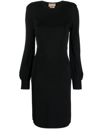 Gucci Bishop-sleeve Dress - Black