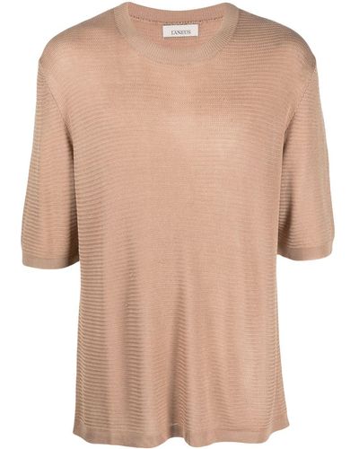Laneus Short-sleeve Bemberg Sweater - Natural