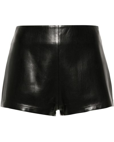 ANDAMANE Faux-leather Mini Shorts - Black
