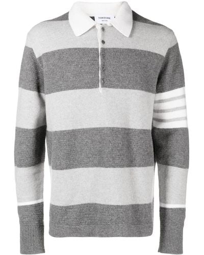Thom Browne Rugby Jacquard Pullover - Gris