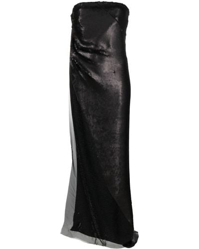 Rick Owens Sequin-embellished Long Top - Black