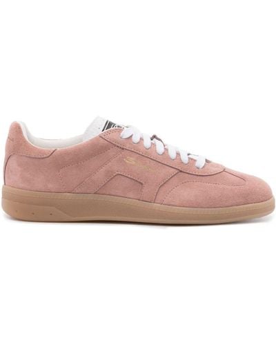 Santoni Paneled Suede Sneakers - Pink