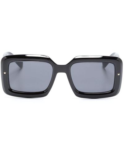 Chiara Ferragni Logo-plaque Rectangular-frame Sunglasses - Black