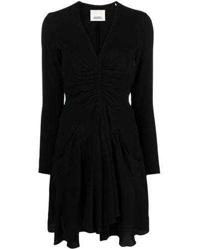 Isabel Marant V-neck Draped Midi Dress - Black