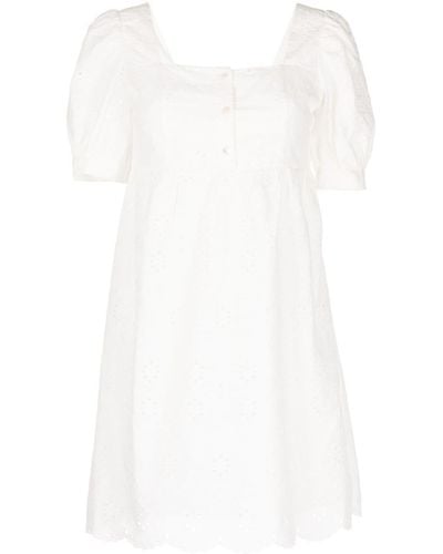 B+ AB Guipure Lace Cotton Dress - White