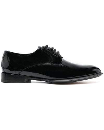 Alexander McQueen Chaussures oxford en cuir verni - Noir
