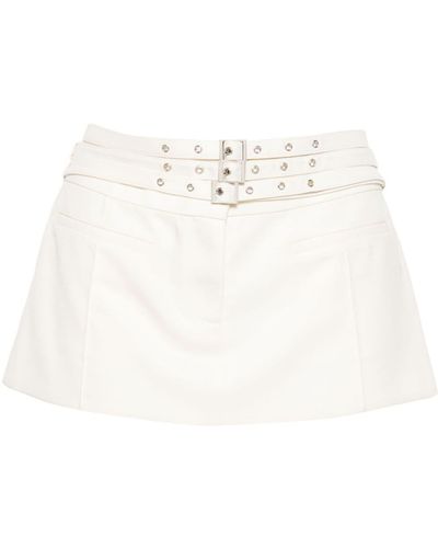 AYA MUSE Multiple-belts Low-rise Miniskirt - White