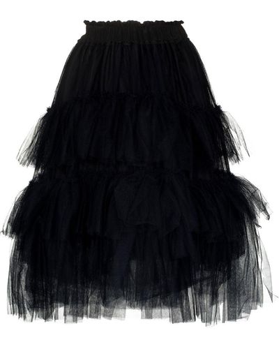 Simone Rocha Jupe en tulle à taille haute - Noir