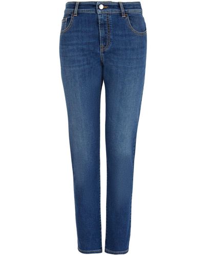 Emporio Armani Schmale High-Rise-Jeans - Blau