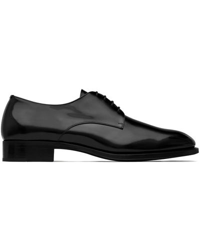 Saint Laurent Adrien Patent-leather Oxford Shoes - Black