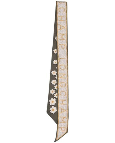 Longchamp Bandeau en soie à imprimé floral - Métallisé