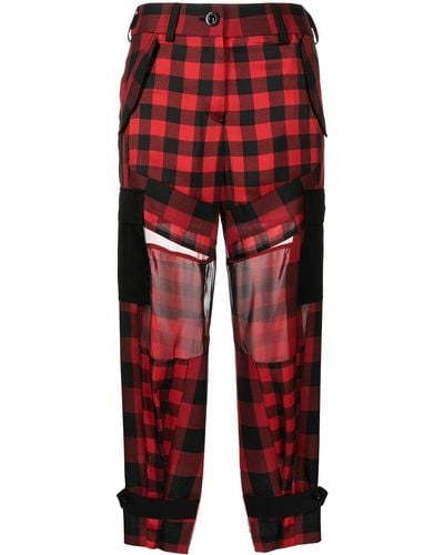 Sacai Check-pattern Tapered Trousers