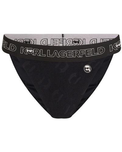 Karl Lagerfeld Bas de bikini konik 2.0 à logo imprimé - Noir
