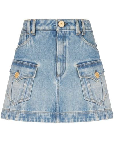 Balmain Denim Mini-rok - Blauw