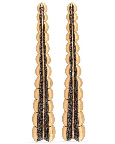 Gaelle Khouri 18kt Yellow Gold Divergence Diamond Earrings - Metallic