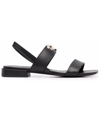 Furla Square-toe Leather Sandals - Black