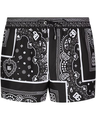 Dolce & Gabbana Short de bain à imprimé bandana - Noir