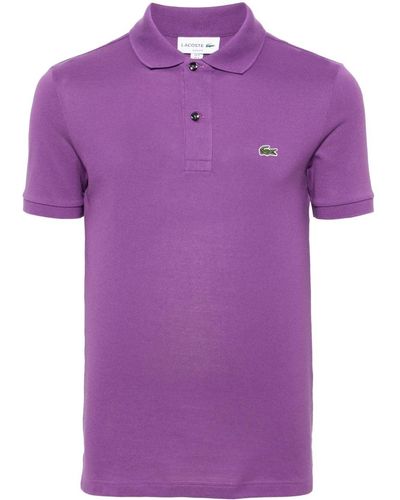 Lacoste Logo-patch Cotton Polo Shirt - Purple