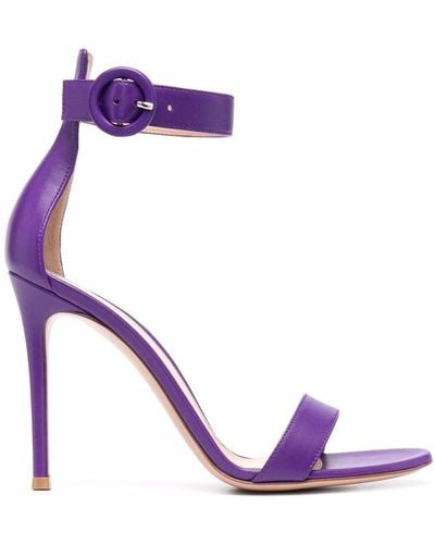 Gianvito Rossi Strappy 110mm Leather Sandals - Purple