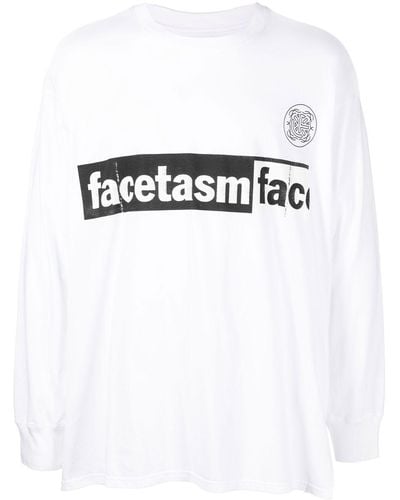 Facetasm T-Shirt mit Logo-Print - Weiß