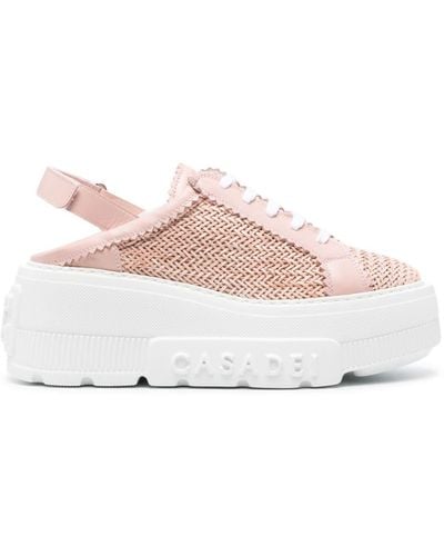 Casadei Hanoi Slingback Leather Trainers - Pink
