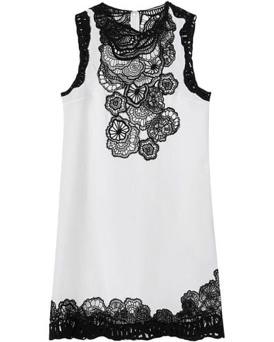 Jil Sander Floral-embroidered Cotton Minidress - White