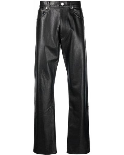 VTMNTS Straight-leg Leather Trousers - Blue