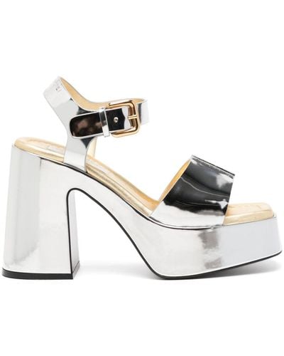 Stella McCartney X Sorayama Skyla Mirrored Platform Sandals - White