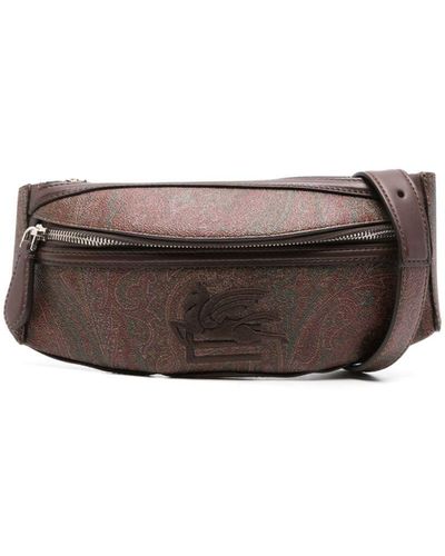 Etro Pegaso-embroidered Paisley Belt Bag - Brown