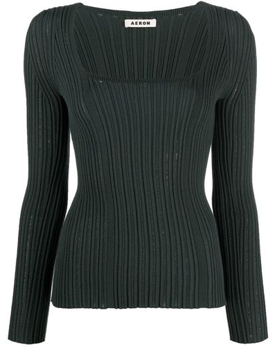 Aeron Finesse Ribbed-knit Jumper - Green