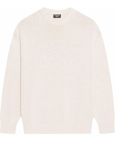 Balenciaga Slogan-embroidered Sweater - Multicolor