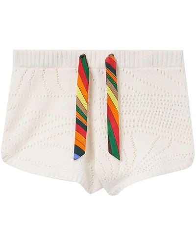 Emilio Pucci Pointelle-knit Cashmere Shorts - White