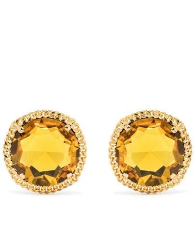 ROWEN ROSE Crystal-embellished Clip-on Earrings - Yellow