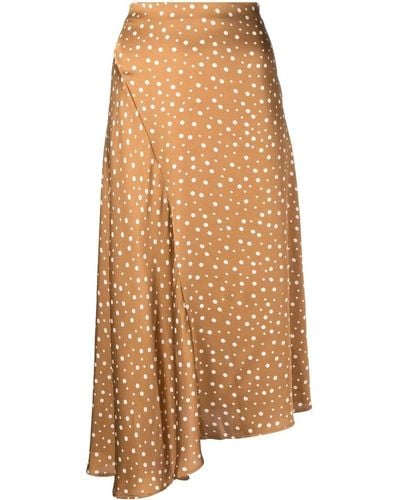 Vince Spot-print Asymmetric Skirt - Brown