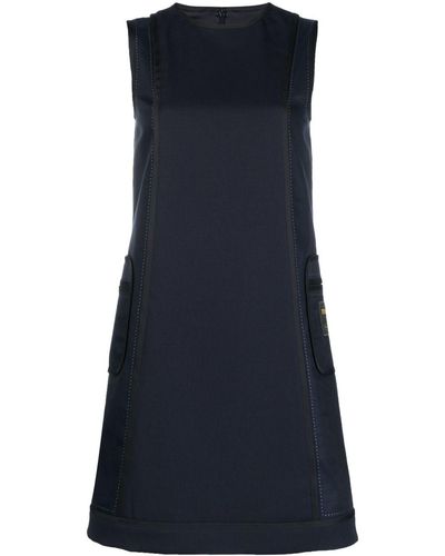 Moschino ロゴパッチ パネル ドレス - ブルー