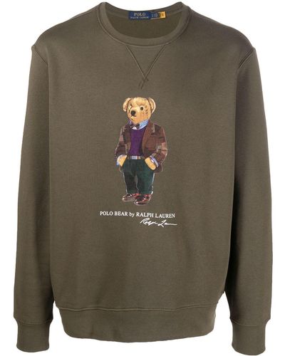 Polo Ralph Lauren Fleece-Sweatshirt mit Polo Bear - Grün