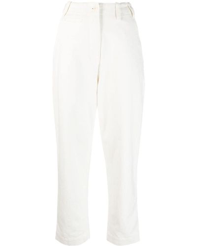 Margaret Howell High-waisted Tapered Trousers - White