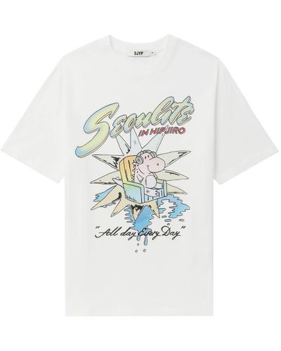 SJYP T-shirt con stampa grafica - Bianco