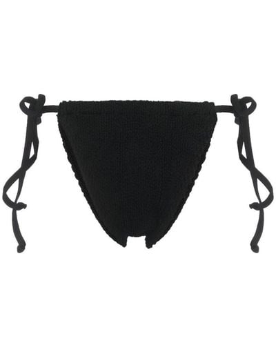 Bondeye Tie-fastening Seersucker Bikini Bottom - Black