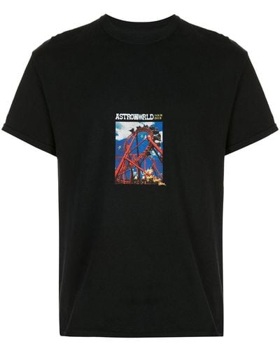 Travis Scott Astroworld Roller Coaster Tシャツ - ブラック