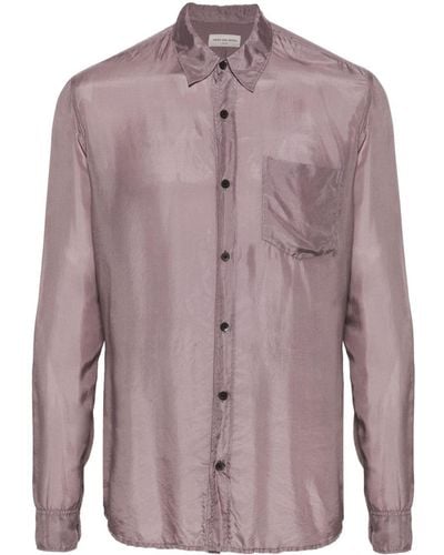 Dries Van Noten Long-sleeve Silk Shirt - Purple