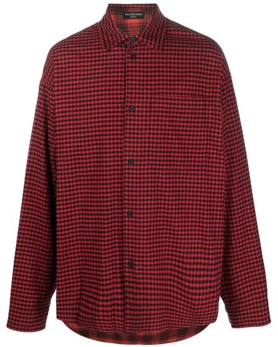 Balenciaga Camisa a cuadros - Rojo