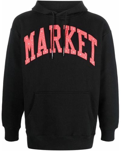 Market Logo-print Drawstring Hoodie - Black