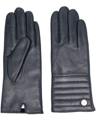 Tommy Hilfiger Quilted Leather Gloves - Blue