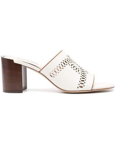 Tod's Mules Kate 75mm in pelle - Bianco