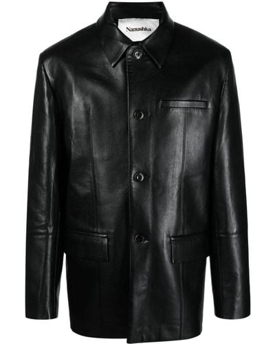 Nanushka Danick Leather Jacket - Black