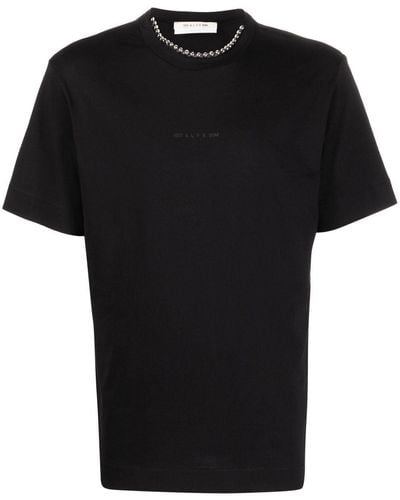 1017 ALYX 9SM Cotton Tee With Hardware Embellished Collar - Black