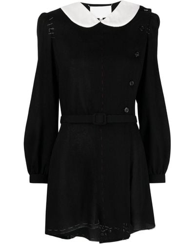 Maison Margiela Short Dress With Raw Cut - Black