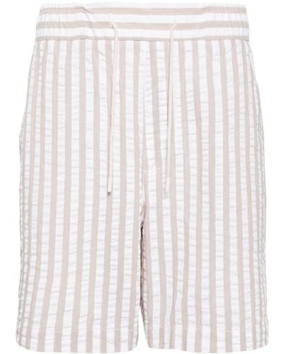 CHE Marinero Striped Seersucker Shorts - White