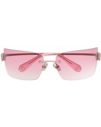 Philipp Plein Eckige Sonnenbrille mit Farbverlauf - Pink